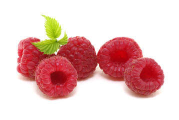 Raspberry with leaves