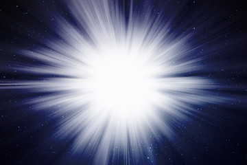 Explosive burst blasting in the space among stars