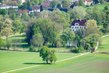 Aerial View road to Salzburg city