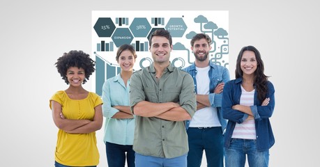 Fototapeta premium Casual business people with arms crossed 