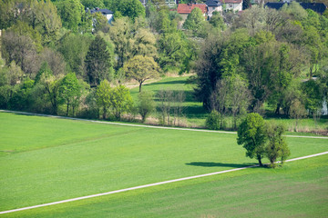 Obraz premium Aerial View road to Salzburg city