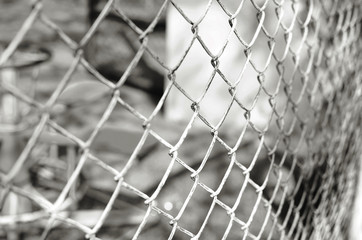 Fototapeta premium Perspective Fence in Black and White Style