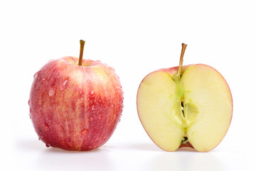 red color apple isolated on white background