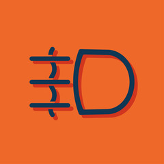Fog light symbol vector hmi dashboard flat icon