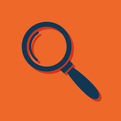 Magnifying glass for searching or inspection vector flat icon
