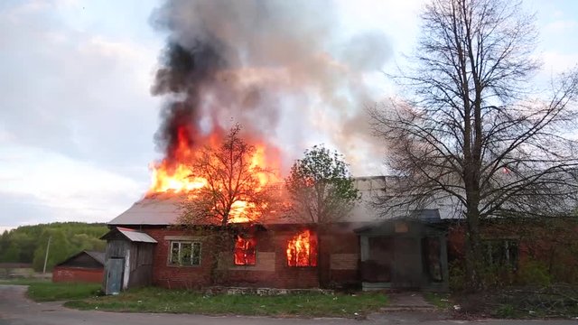 burning house
