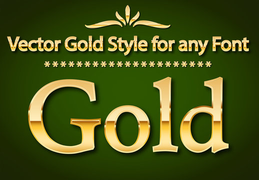 Gold Text Style Set 1