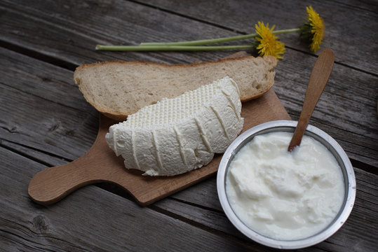 cheese with cream in bowl 