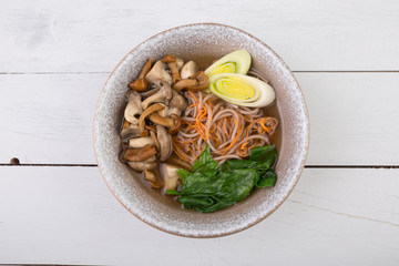 Soba buckwheat noodles soup