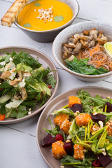 Set of different dishes