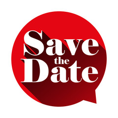 Save the Date sign speech bubble