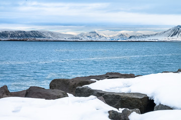 Obraz premium Beautiful view of Iceland winter season