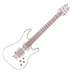 Obraz na płótnie Canvas Electric guitar VECTOR line art.