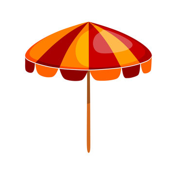 Color image of an abstract bright beach umbrella. Cartoon style. Beach accessory. Vector illustration