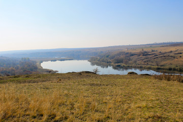 River Southern Bug in Ukraine on autumn