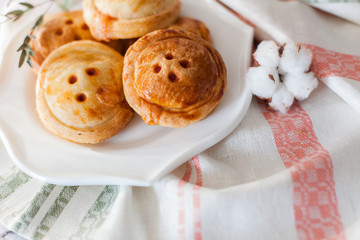 Pies buttons with sausage and cheese