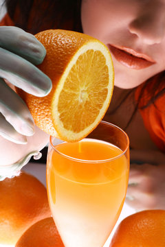 Useful breakfast Making taste  orange juce