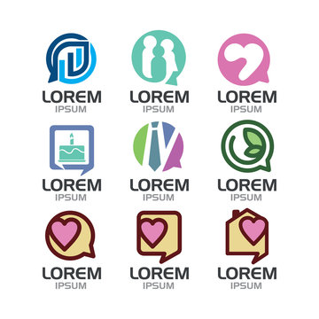 Bubble Chat Logo Set