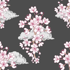 Seamless pattern  with sakura