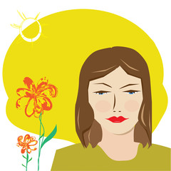 Illustration woman good mood and psychotherapy practice