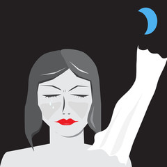 Illustration woman depression and psychotherapy practice
