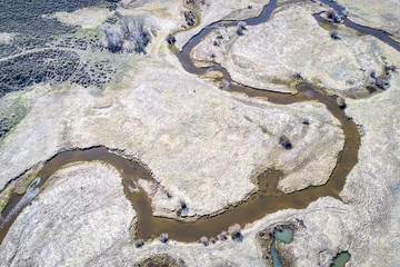 river meanders aerial view