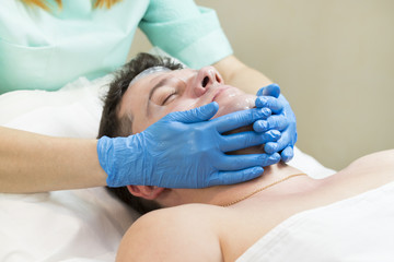 Man passes a course of mesotherapy clinic 