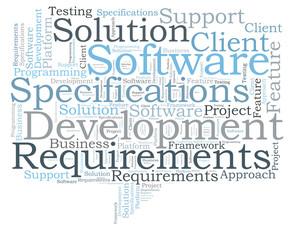 Software development word cloud