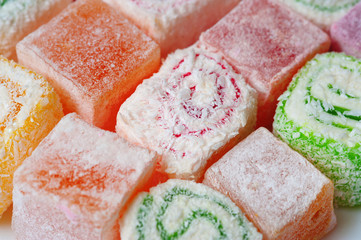 Turkish delight sweets locum close up
