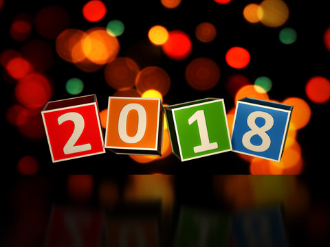     New Year 2018 - 3D Rendered Image 