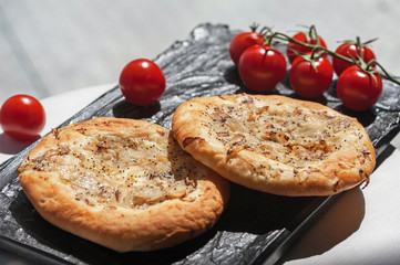 Cebularz a traditional Lublin voivodeship bread with onion and poppy seed