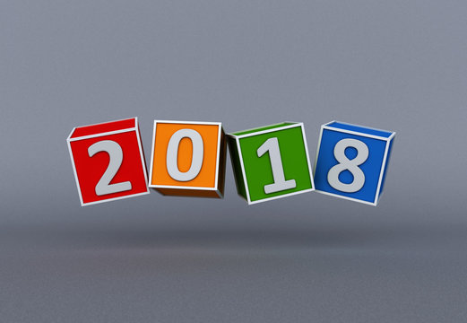     New Year 2018 - 3D Rendered Image 