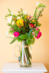 Spring flower bouquet in a vase