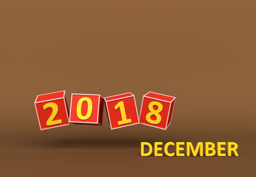     New Year 2018 - 3D Rendered Image 