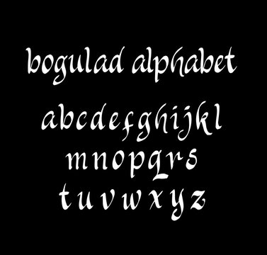 Bogulad vector alphabet lowercase characters. Good use for logotype, cover title, poster title, letterhead, body text, or any design you want. Easy to use, edit or change color. 