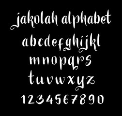 Jakolah vector alphabet lowercase characters. Good use for logotype, cover title, poster title, letterhead, body text, or any design you want. Easy to use, edit or change color. 