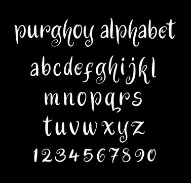 Purghoy vector alphabet lowercase characters. Good use for logotype, cover title, poster title, letterhead, body text, or any design you want. Easy to use, edit or change color. 