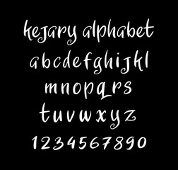 Fototapeta na wymiar Kejary vector alphabet lowercase characters. Good use for logotype, cover title, poster title, letterhead, body text, or any design you want. Easy to use, edit or change color. 
