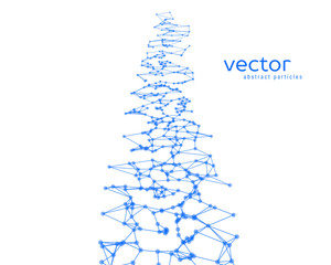 Vector background with blue abstract particles.