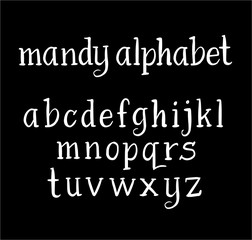 Fototapeta na wymiar Mandy vector alphabet lowercase characters. Good use for logotype, cover title, poster title, letterhead, body text, or any design you want. Easy to use, edit or change color. 