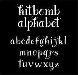 Fototapeta na wymiar Hitbomb vector alphabet lowercase characters. Good use for logotype, cover title, poster title, letterhead, body text, or any design you want. Easy to use, edit or change color. 