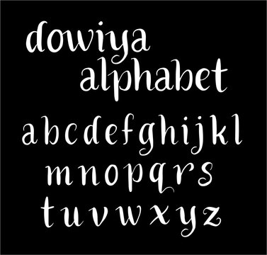 Dowiya vector alphabet lowercase characters. Good use for logotype, cover title, poster title, letterhead, body text, or any design you want. Easy to use, edit or change color. 