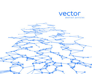 Vector background with blue abstract particles.