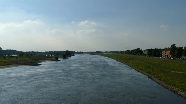 View from bridge over the IJssel river in Deventer
