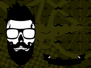 Obraz premium hipster skull fashion background in vectro format very easy to edit