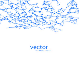 Vector background with blue abstract particles.