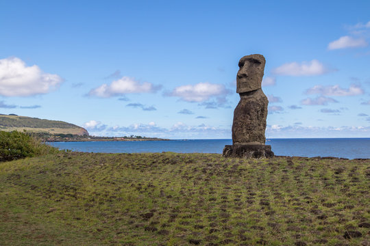 Moai Statue of Ahu Akapu - Easter Island, Chile