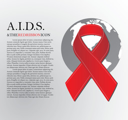 World aids day.Red Aids ribbon.World AIDS Day 1 December. Red AIDS ribbon isolated on white background with shadow. AIDS icon.AIDS awareness. HIV & STI.AIDS logo. AIDS symbol. HIV symbol.HIV disease.