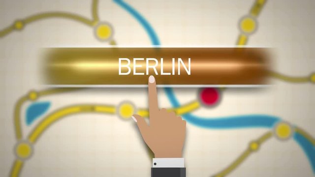 Searching for World Cities in the navigation map. Ultra High Definition 4K video loop.