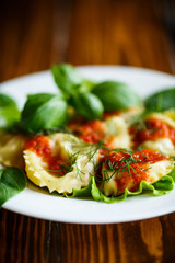 Ravioli with tomato sauce